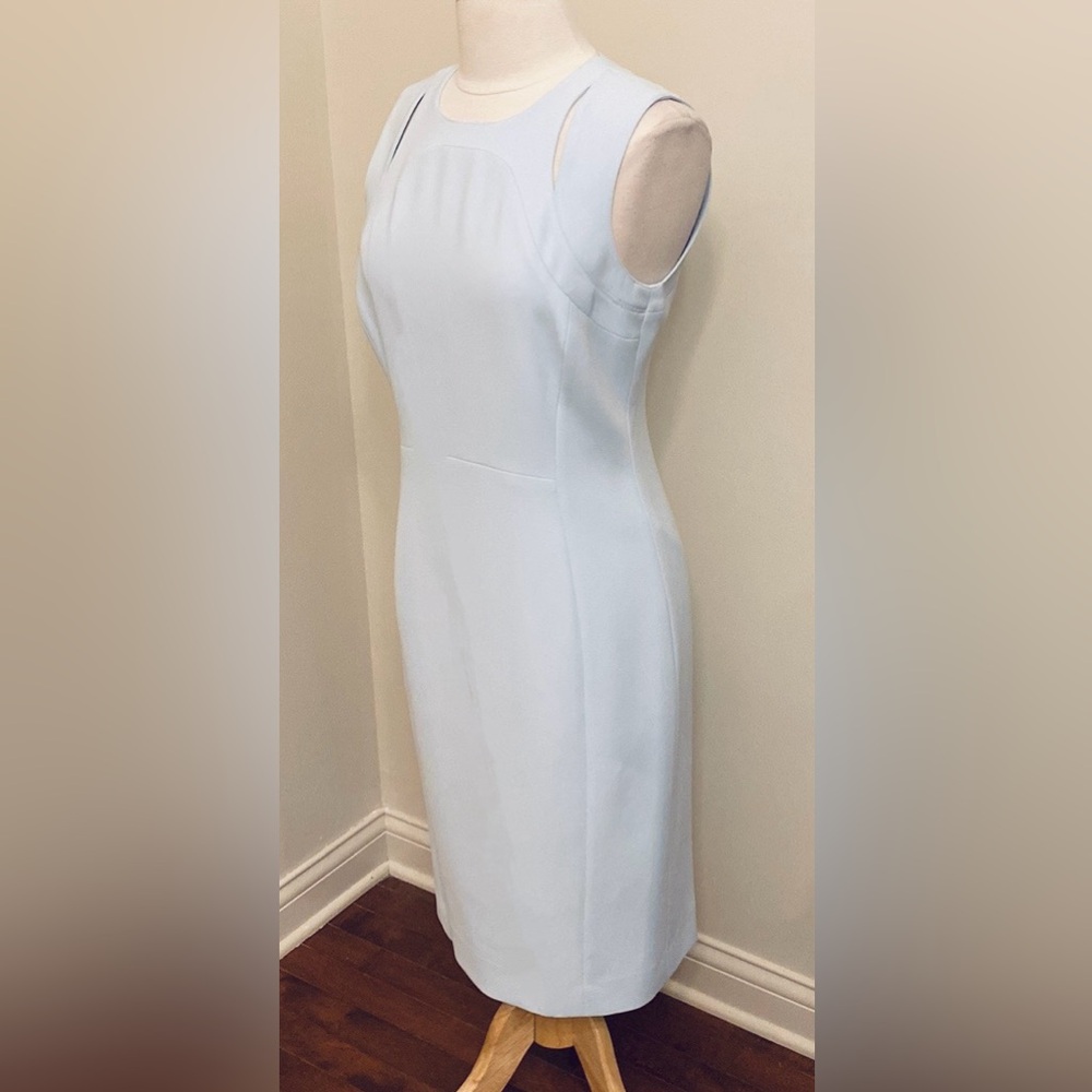 Per Se Light Blue 100% Silk SZ 10 Old Money Quiet Luxury Effortlessly Chic Dress - Picture 4 of 12